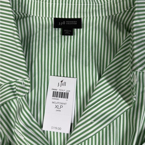 J. Jill Wearever Tie-Waist Button Down Long Sleeve Shirt Dress NWT Size XLP - Picture 2 of 6